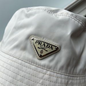 Authentic White Nylon Prada Hat